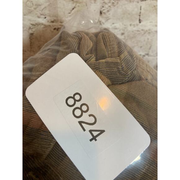 Prana Flannel Top Womens Small Light Brown Plaid Button Up Long Sleeve Shacket - Picture 9 of 12